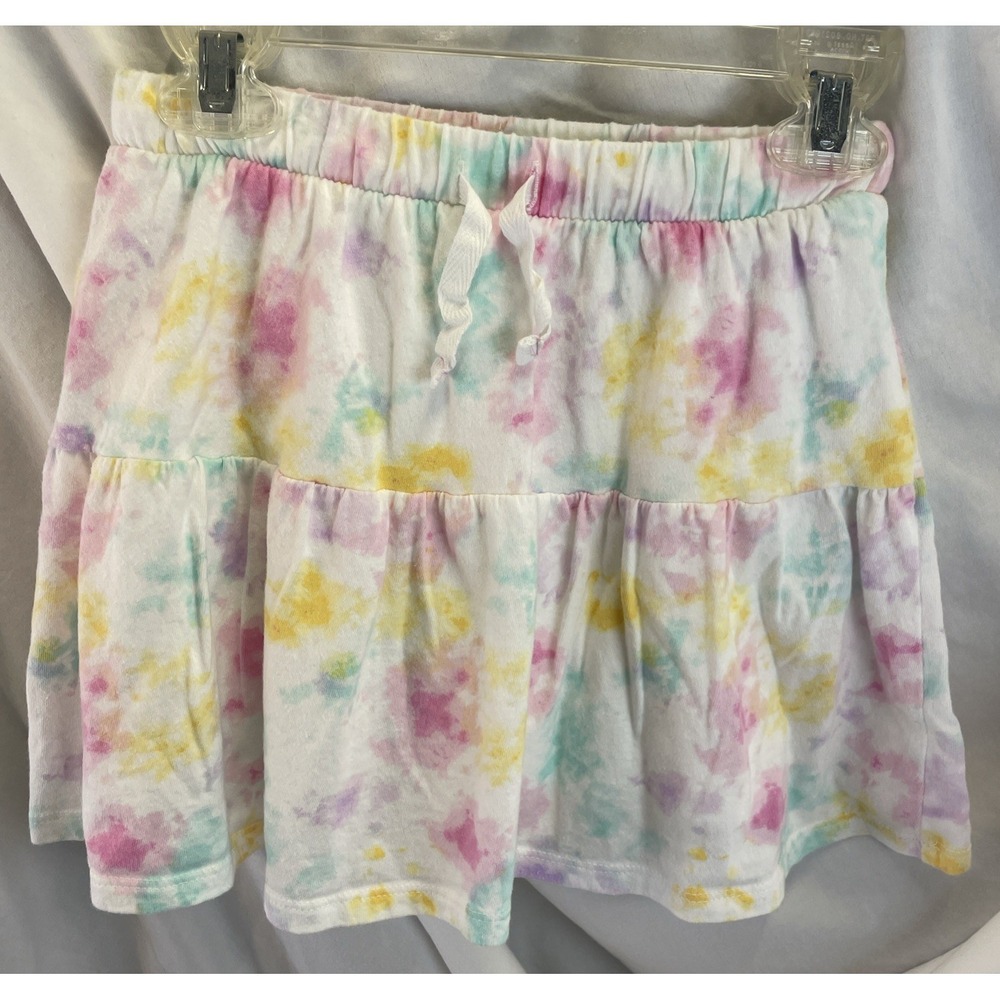 Jumping Beans girls size 7 Skort 100% Cotton Candy Pastel Multicolor Tie-dye